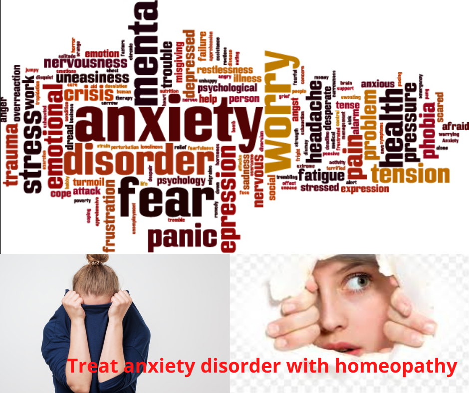 Anxiety neurosis or different types of anxiety disorder is successfully treated by homeopathy